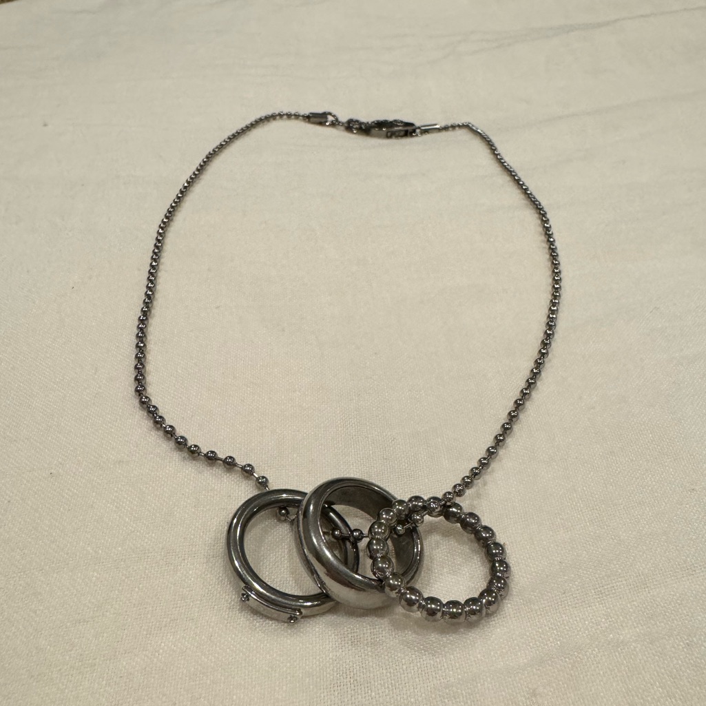 Dolce Gabbana Silver Necklace With Ring Pendants 100$